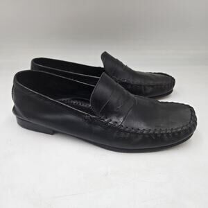 Clif Paris Hand Made Black Leather Loafer Italy Dress Shoes Size 10 Men (43 EUR)